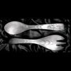 Pewter salad servers with Salmon design