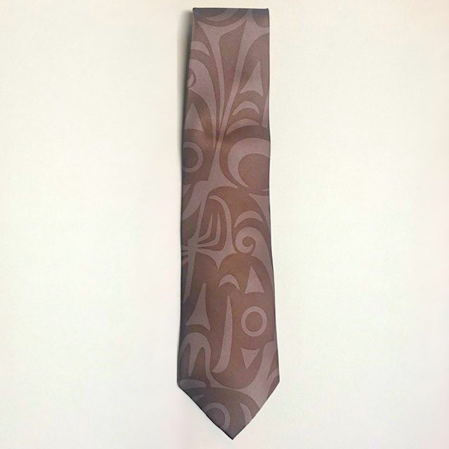 Tie - 100% Silk with Orca Whale and Thunderbird Designs | BC Native Arts