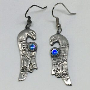 Pewter and abalone Eagle (Wisdom and Strength) earrings