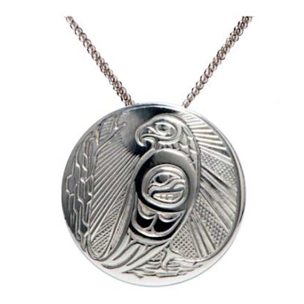 Silver Pewter Eagle Sunlight Necklace