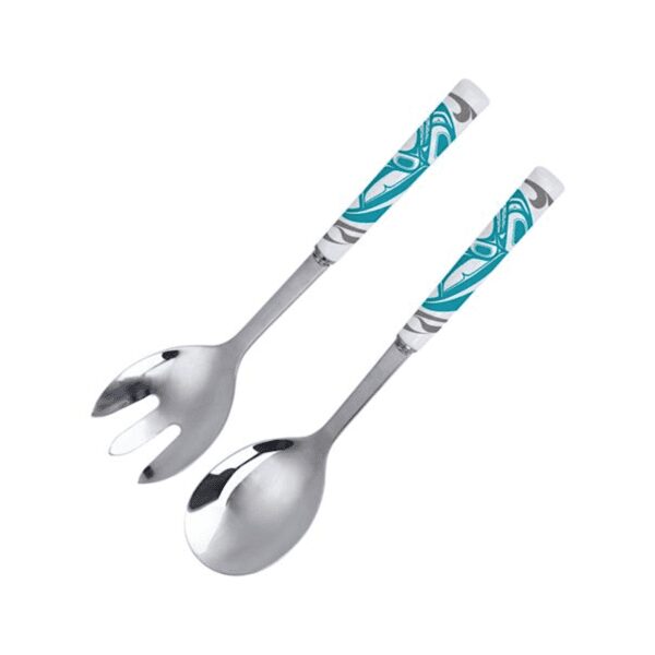 Stainless steel salad servers - Orca Whale