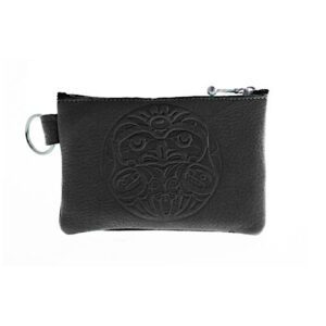 Embossed deerskin leather purse with Eagle design