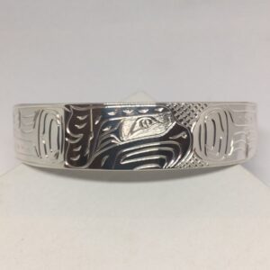 Sterling silver 1/2 inch wide Eagle bracelet - front view