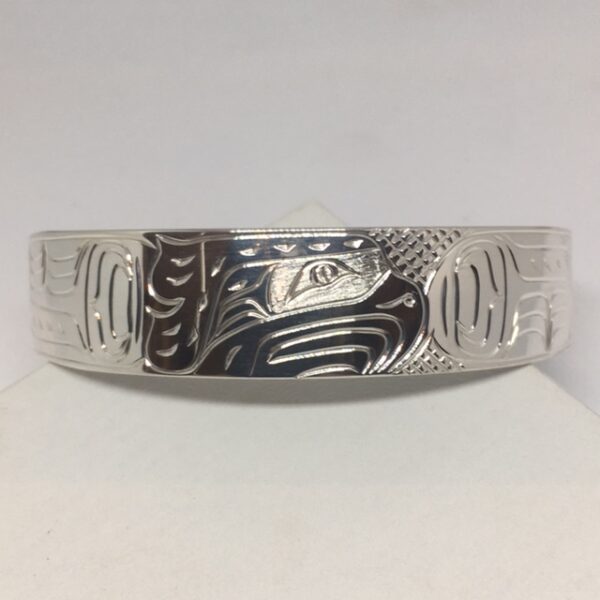 Sterling silver 1/2 inch wide Eagle bracelet - front view