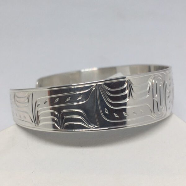 Sterling silver 1/2 inch wide Eagle bracelet - left side