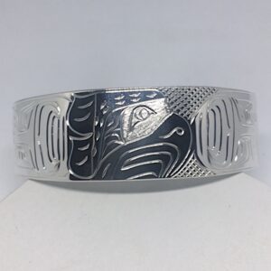 Sterling silver 3/4 inch wide Eagle bracelet - front view