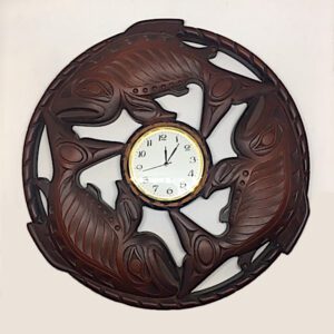 Clock with Three Salmon design