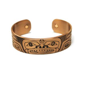 Copper 3/4 inch wide Orca Whale bracelet
