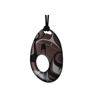 Acrylic silk necklace, onyx colour