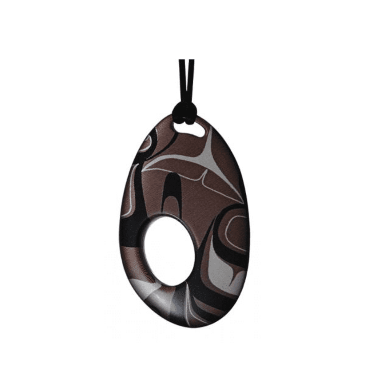 Acrylic silk necklace, onyx colour