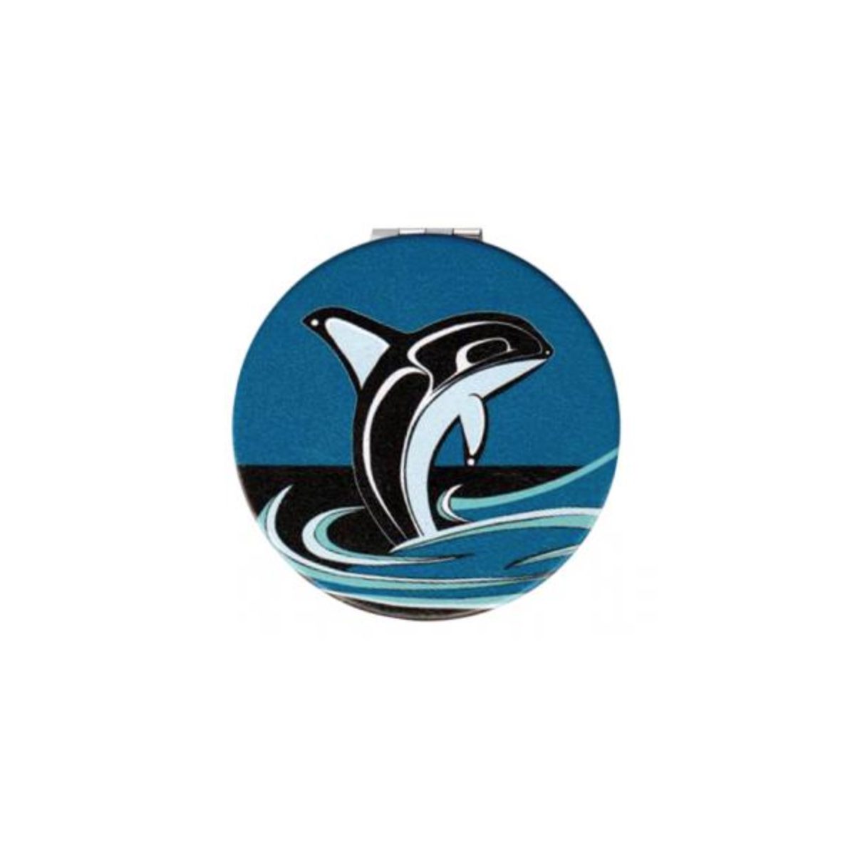 Compact mirror with Orca Whale design