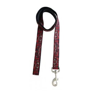 Red dog leash with Frog Box design
