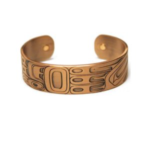 Copper 3/4 inch wide Raven & Moon bracelet